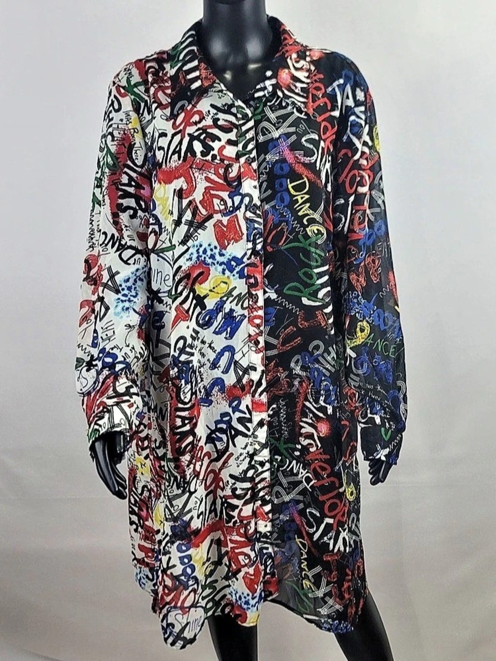 Abstract Print Lightweight Coat Size 3X Like New